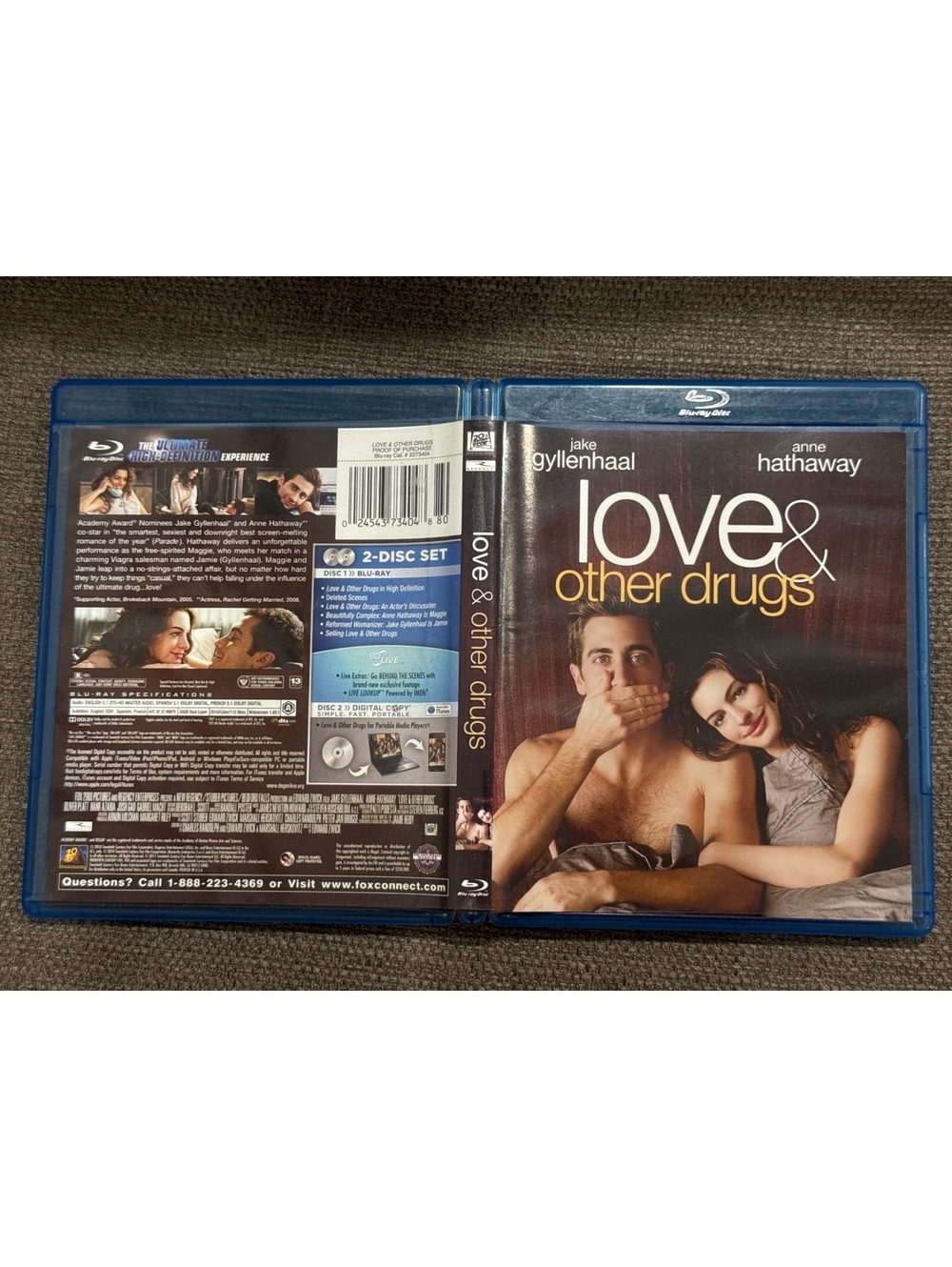 Love & Other Drugs Blu Ray Movie Jake Gyllenhaal Anne Hathaway